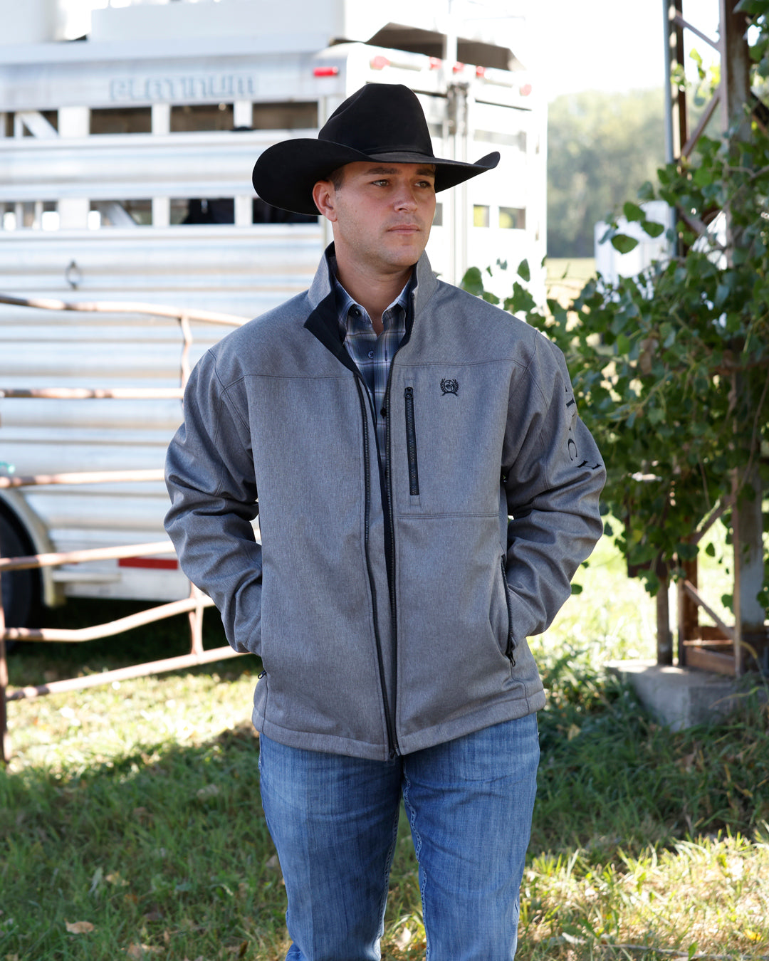 Men's Cinch Grey Concealed Carry Bonded Jacket - MWJ1537008