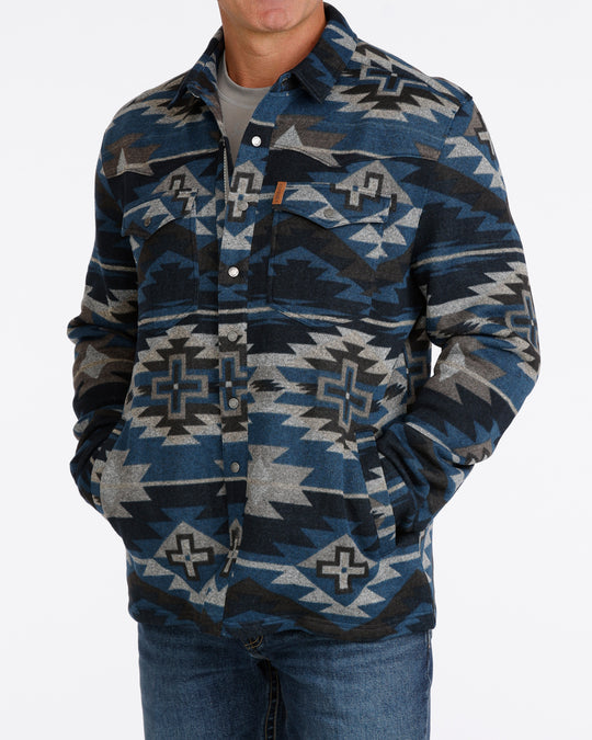 Men's Cinch Sweater Knit Shirt Jacket - Navy - MWJ1969001