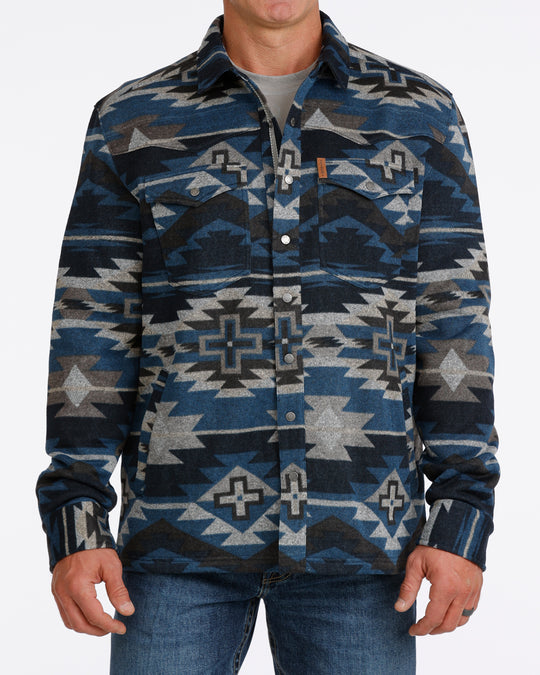 Men's Cinch Sweater Knit Shirt Jacket - Navy - MWJ1969001