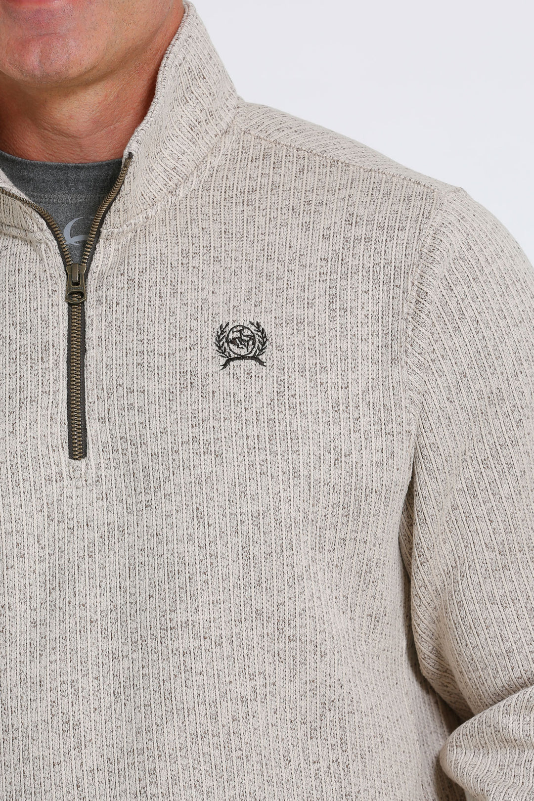 Men's Cinch 1/4 Zip Gray Sweater - MWK1080013
