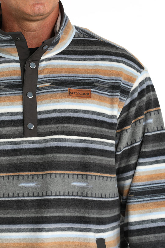 Men's Cinch Black Striped Polar Fleece - MWK1514024