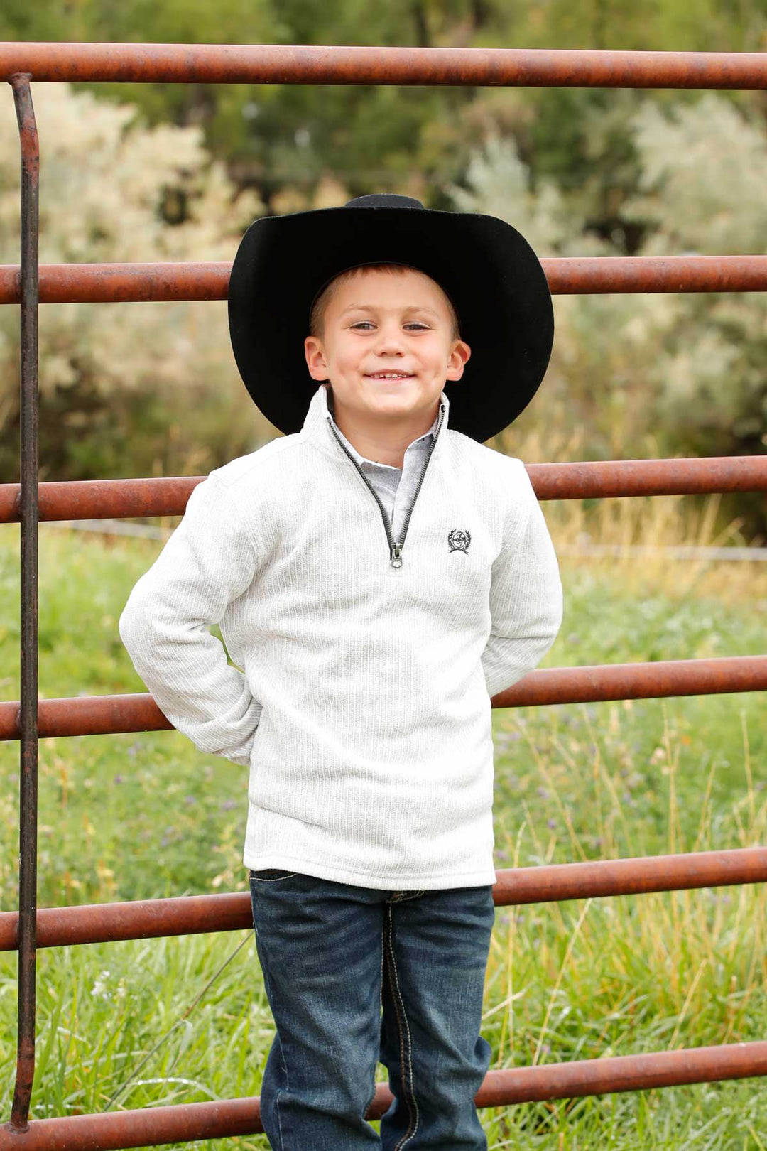 Boys Cinch 1/4 Zip Gray Sweater - MWK7980003