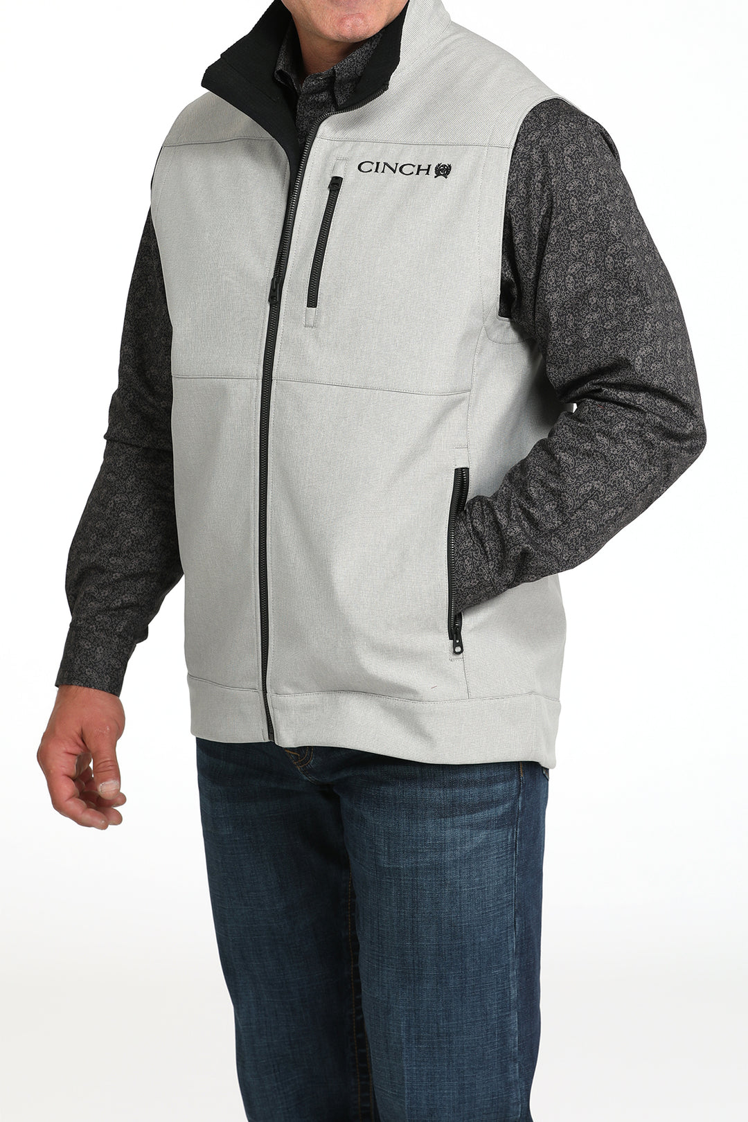 Men's Cinch Grey Bonded Vest - MWV1515027