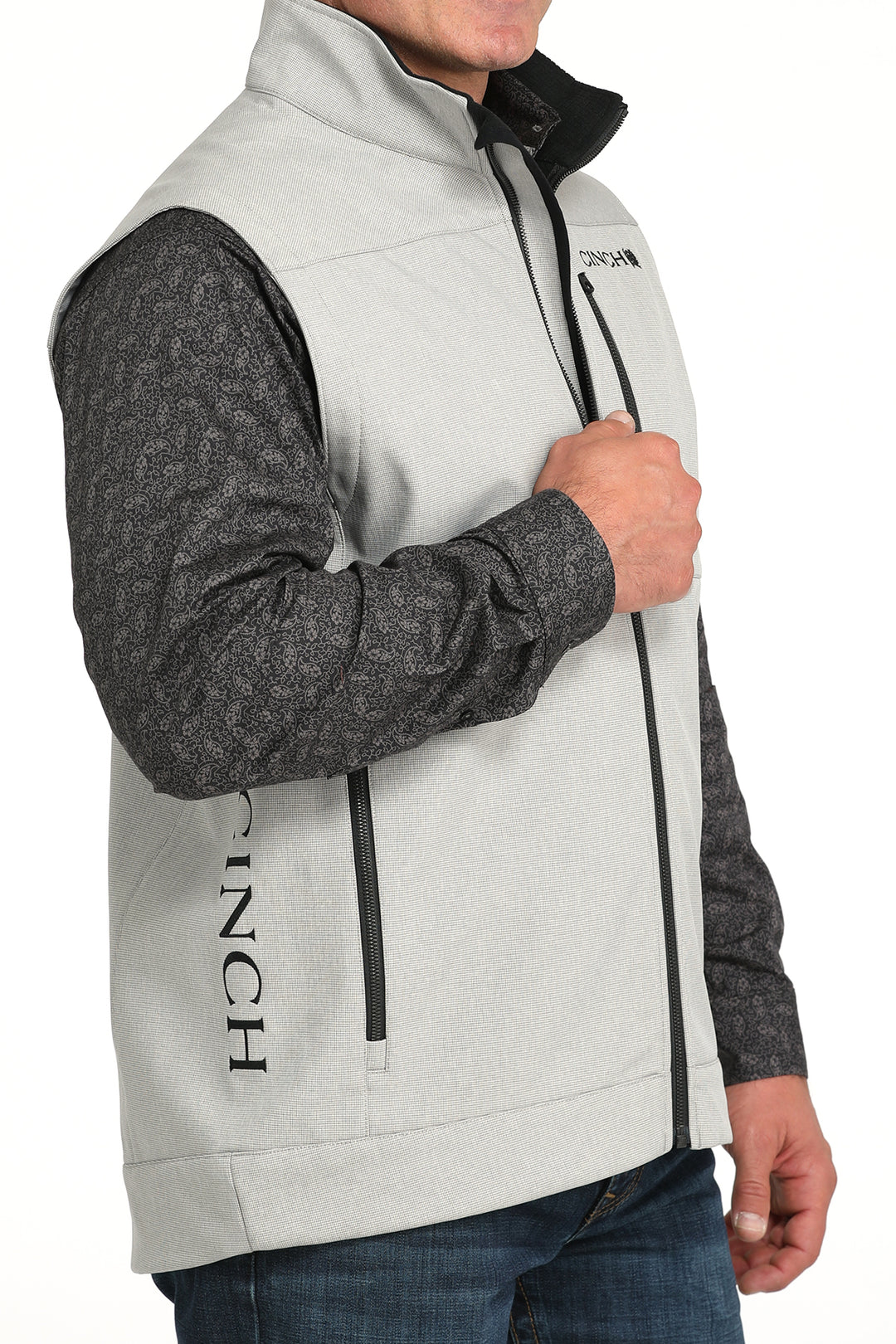 Men's Cinch Grey Bonded Vest - MWV1515027