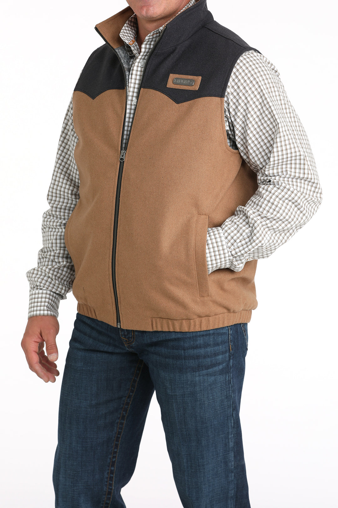 Men's Cinch Brown Concealed Carry Wooly Vest - MWV15432014