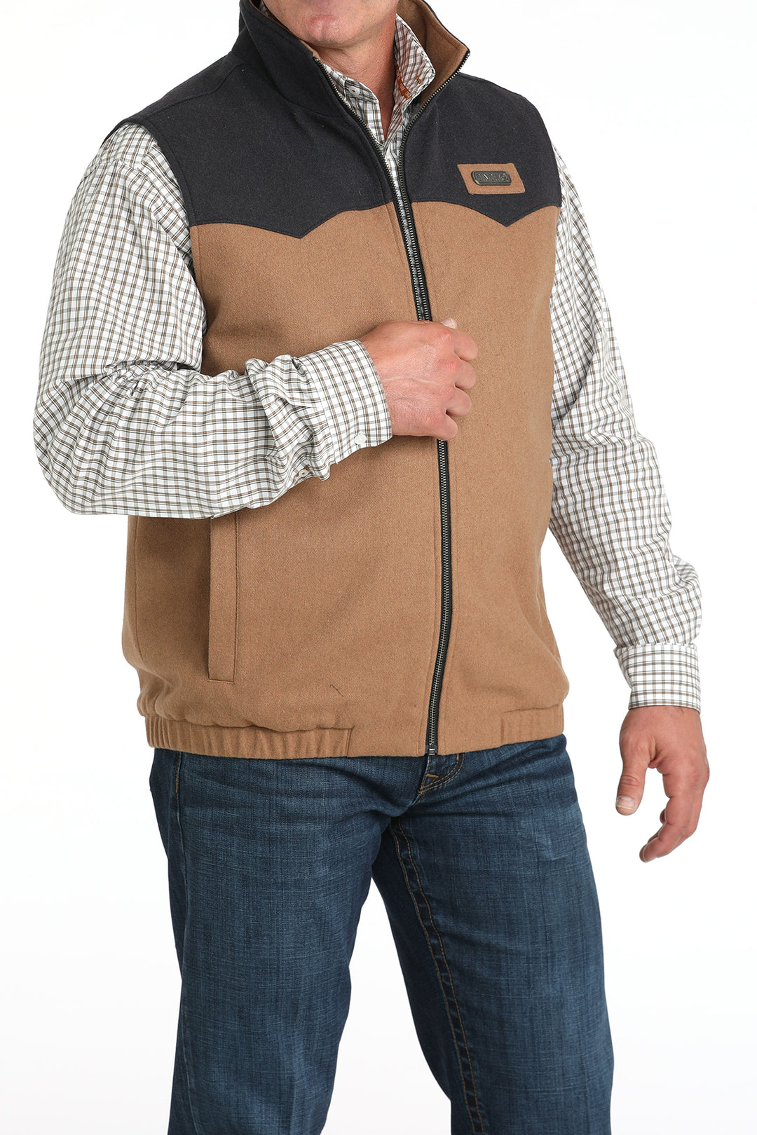 Men's Cinch Brown Concealed Carry Wooly Vest - MWV15432014