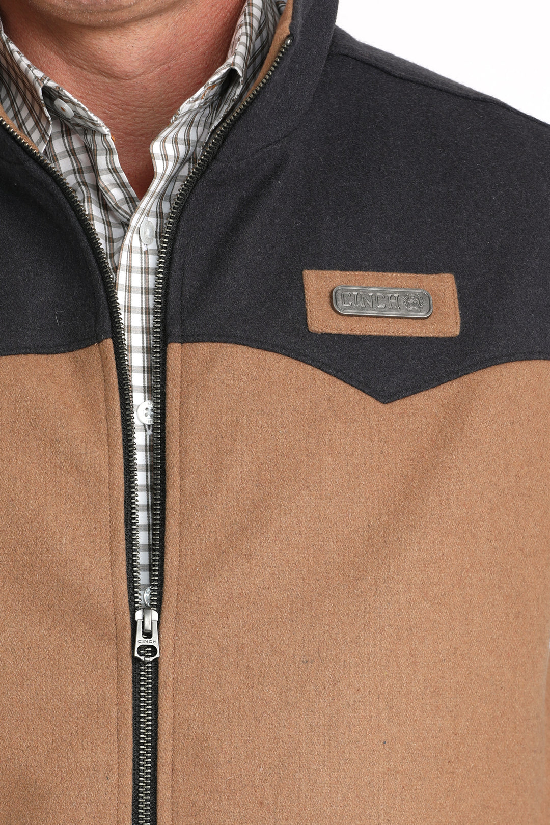 Men's Cinch Brown Concealed Carry Wooly Vest - MWV15432014