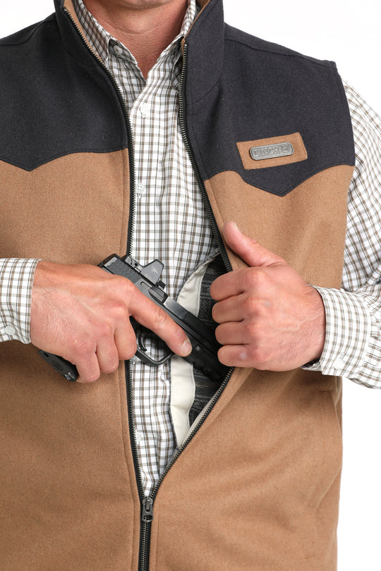 Men's Cinch Brown Concealed Carry Wooly Vest - MWV15432014