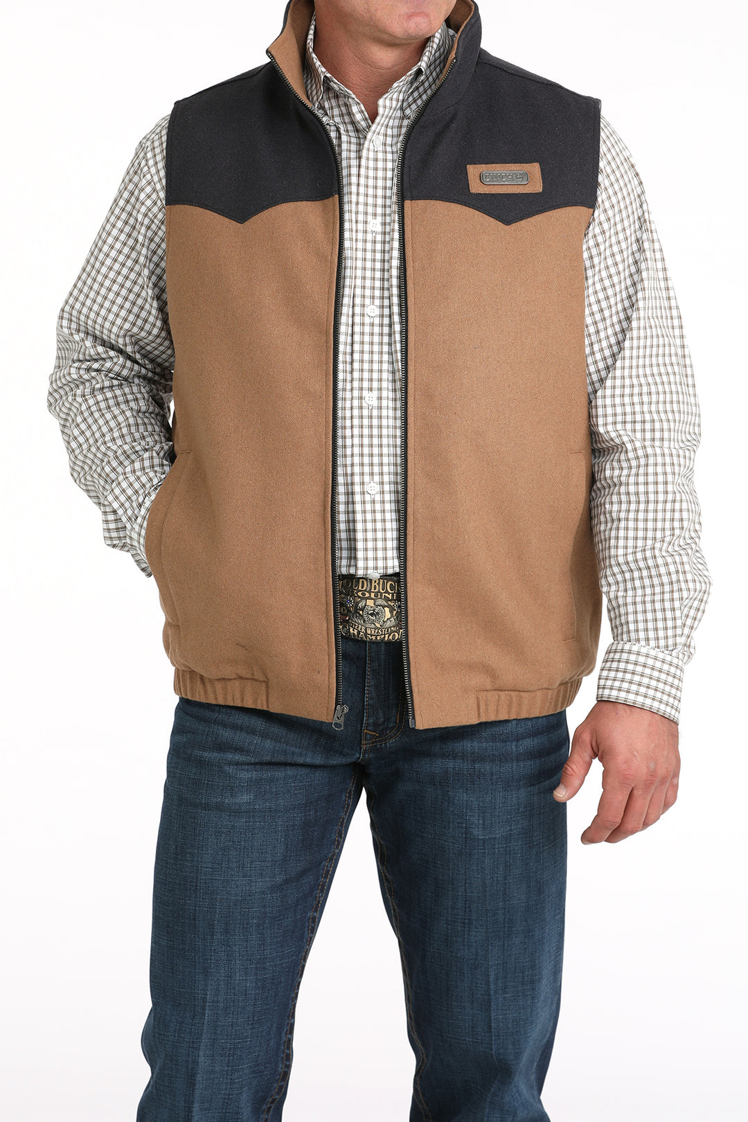 Men's Cinch Brown Concealed Carry Wooly Vest - MWV15432014
