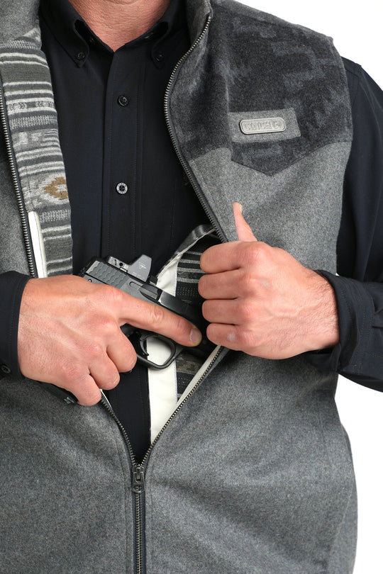 Men's Cinch Concealed Carry Grey Wooly Vest - MWV1543015