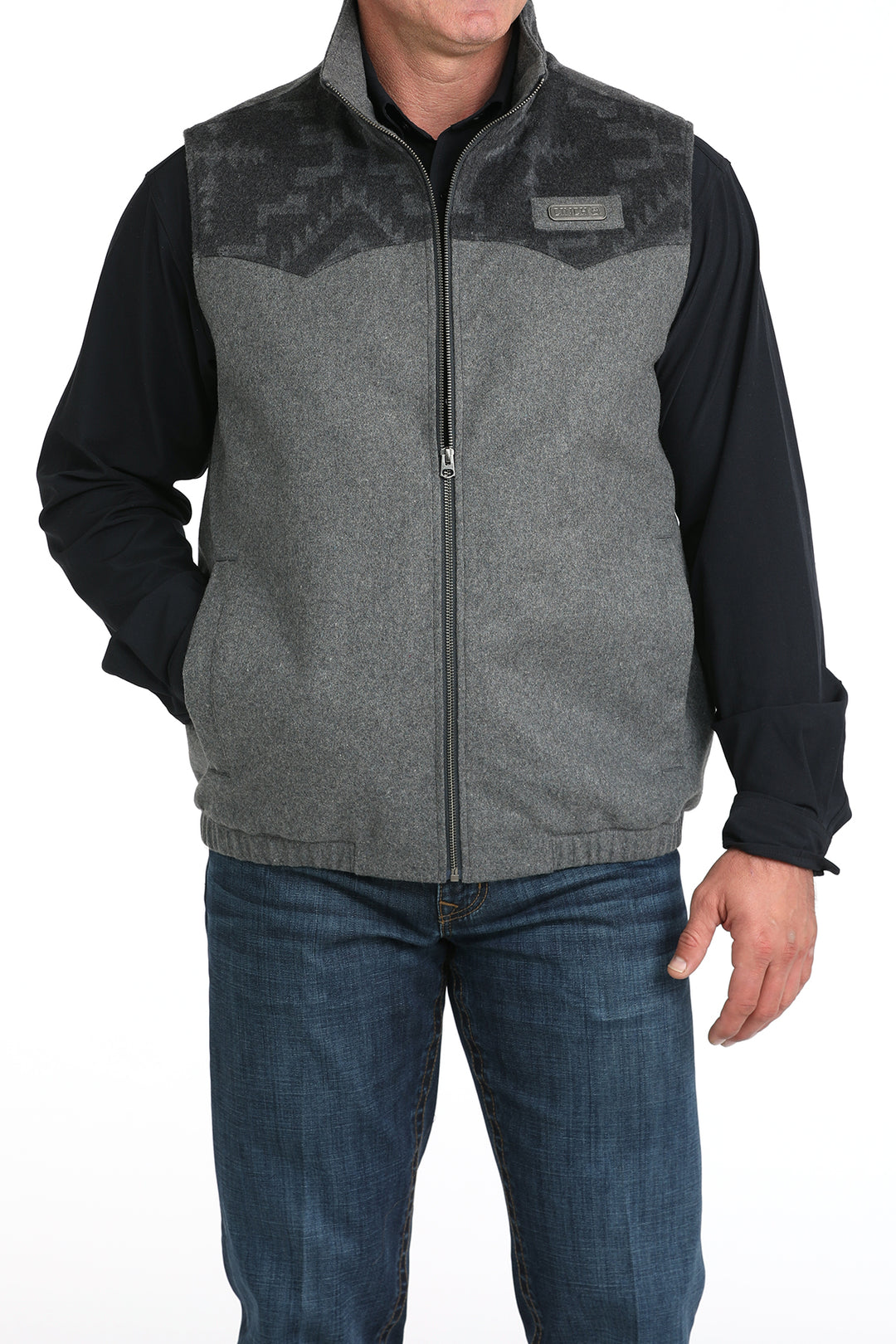 Men's Cinch Concealed Carry Grey Wooly Vest - MWV1543015