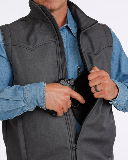 Men's Cinch CC Charcoal Bonded Vest - MWV1592006