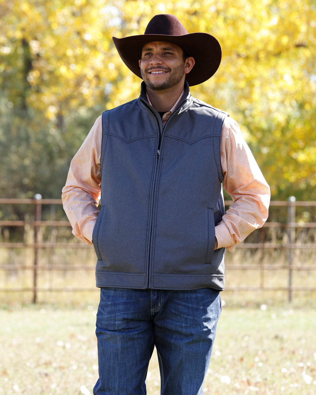Men's Cinch CC Charcoal Bonded Vest - MWV1592006