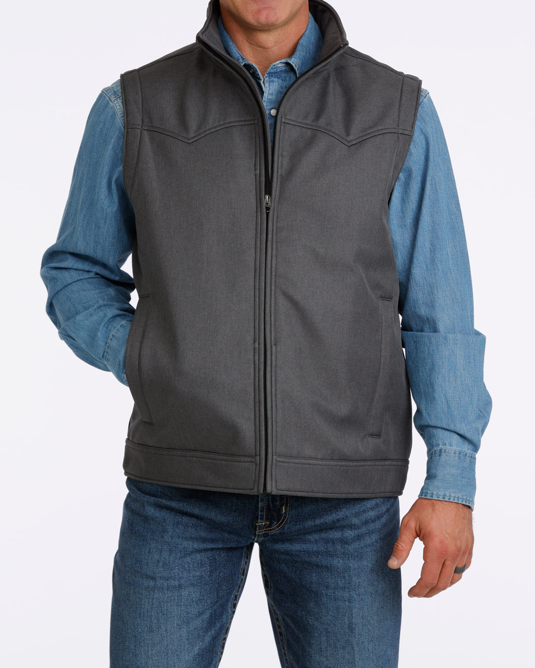 Men's Cinch CC Charcoal Bonded Vest - MWV1592006