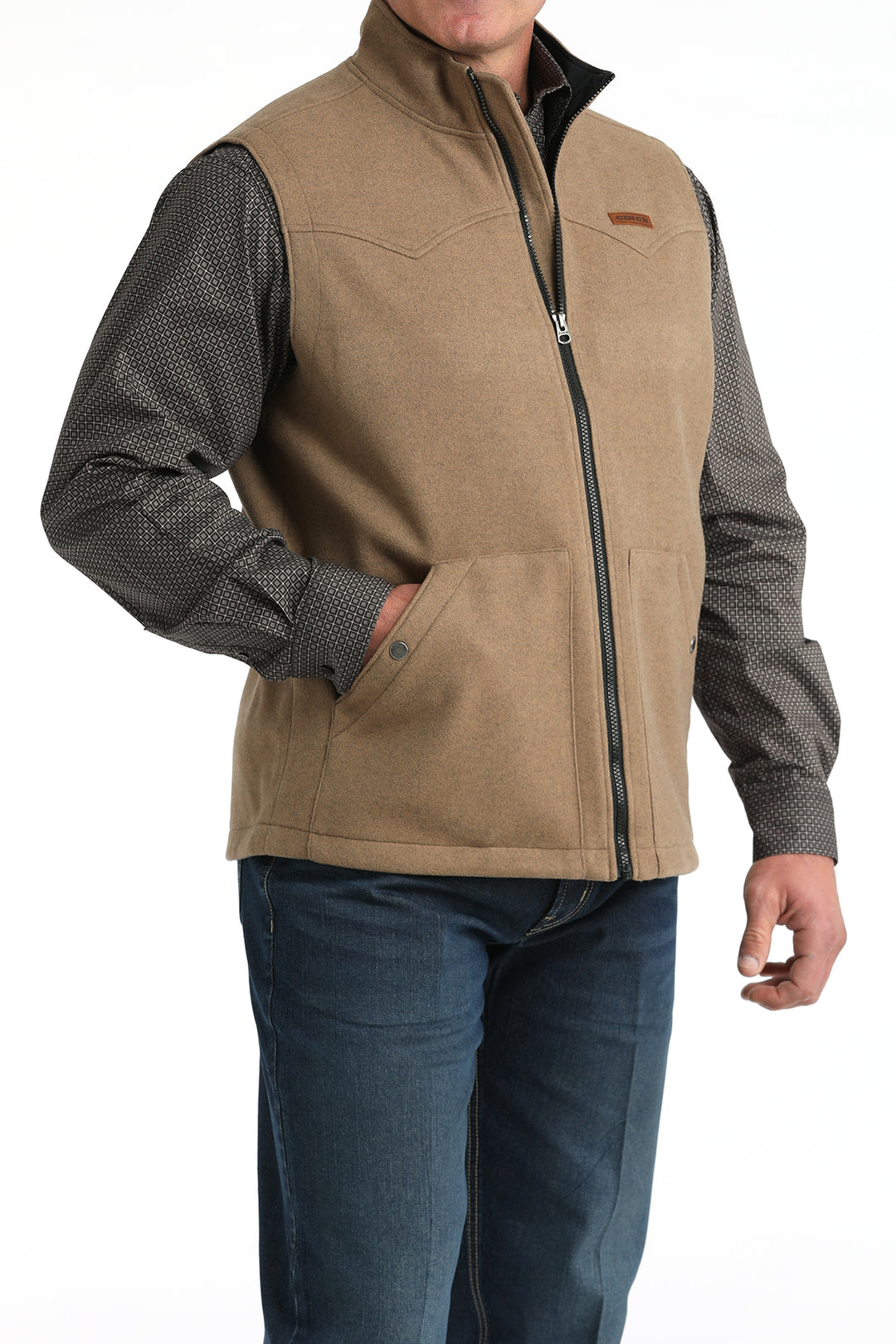 Men's Cinch Khaki Vest - MWV1934002