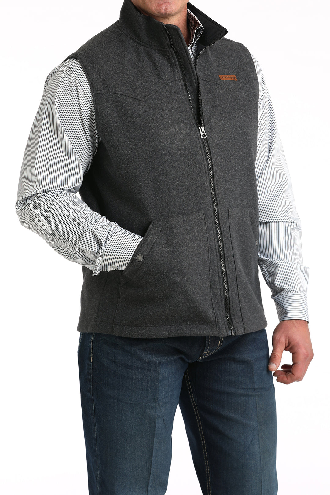 Men's Cinch Charcoal Vest - MWV1934004
