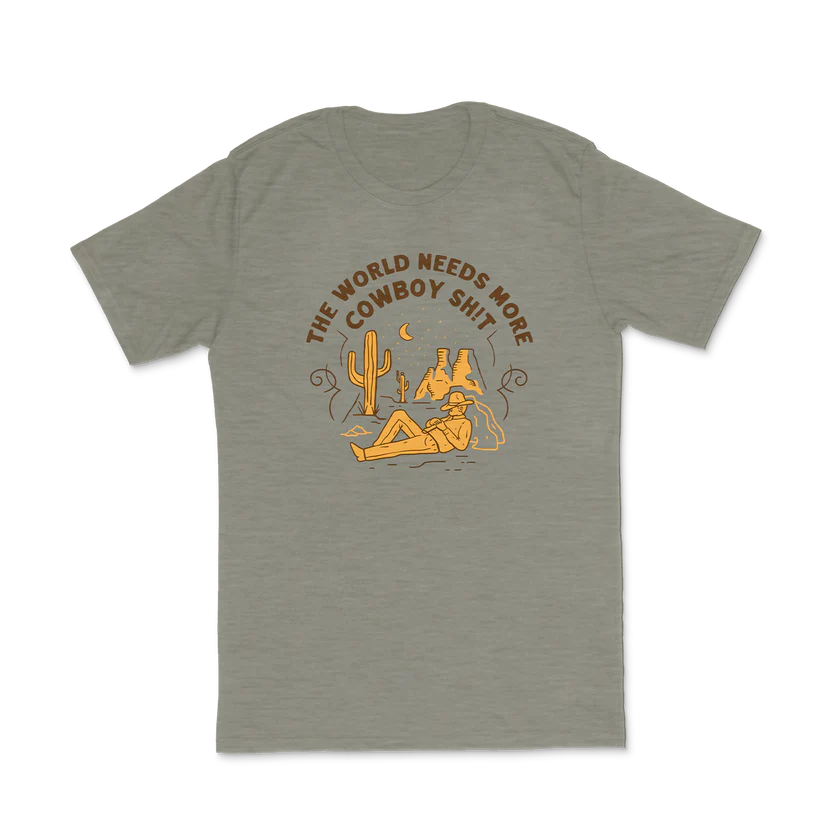 Cowboy Sh!t More Cowboy Sh!t Heather Military Gree T-Shirt - 224