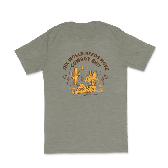 Cowboy Sh!t More Cowboy Sh!t Heather Military Gree T-Shirt - 224
