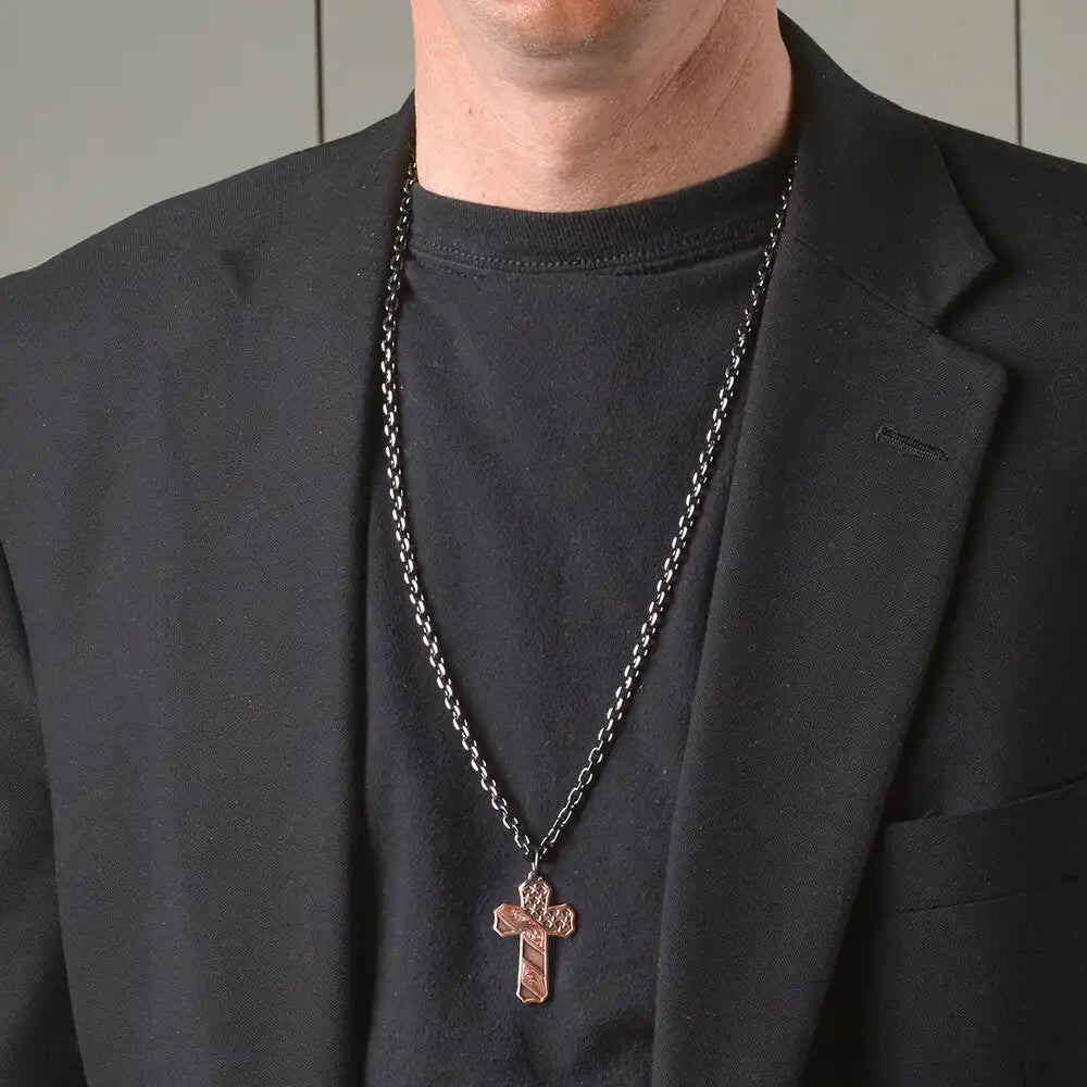 Men's Montana Silversmiths Faded Glory Cross Necklace - NC3771BLB