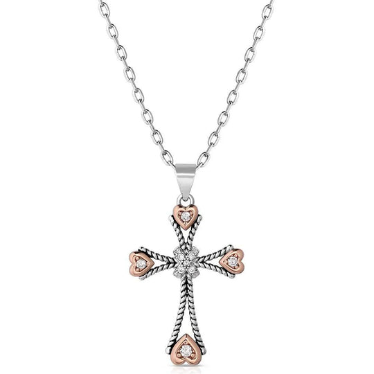 Montana Silversmiths Faith in my Heart Cross Necklace - NC6040