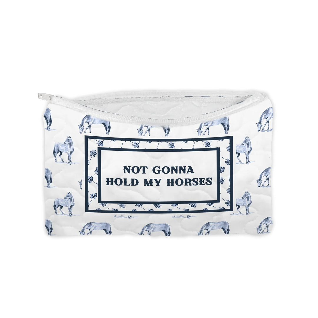 "Not Gonna Hold My Horses" Quilted Makeup Bag