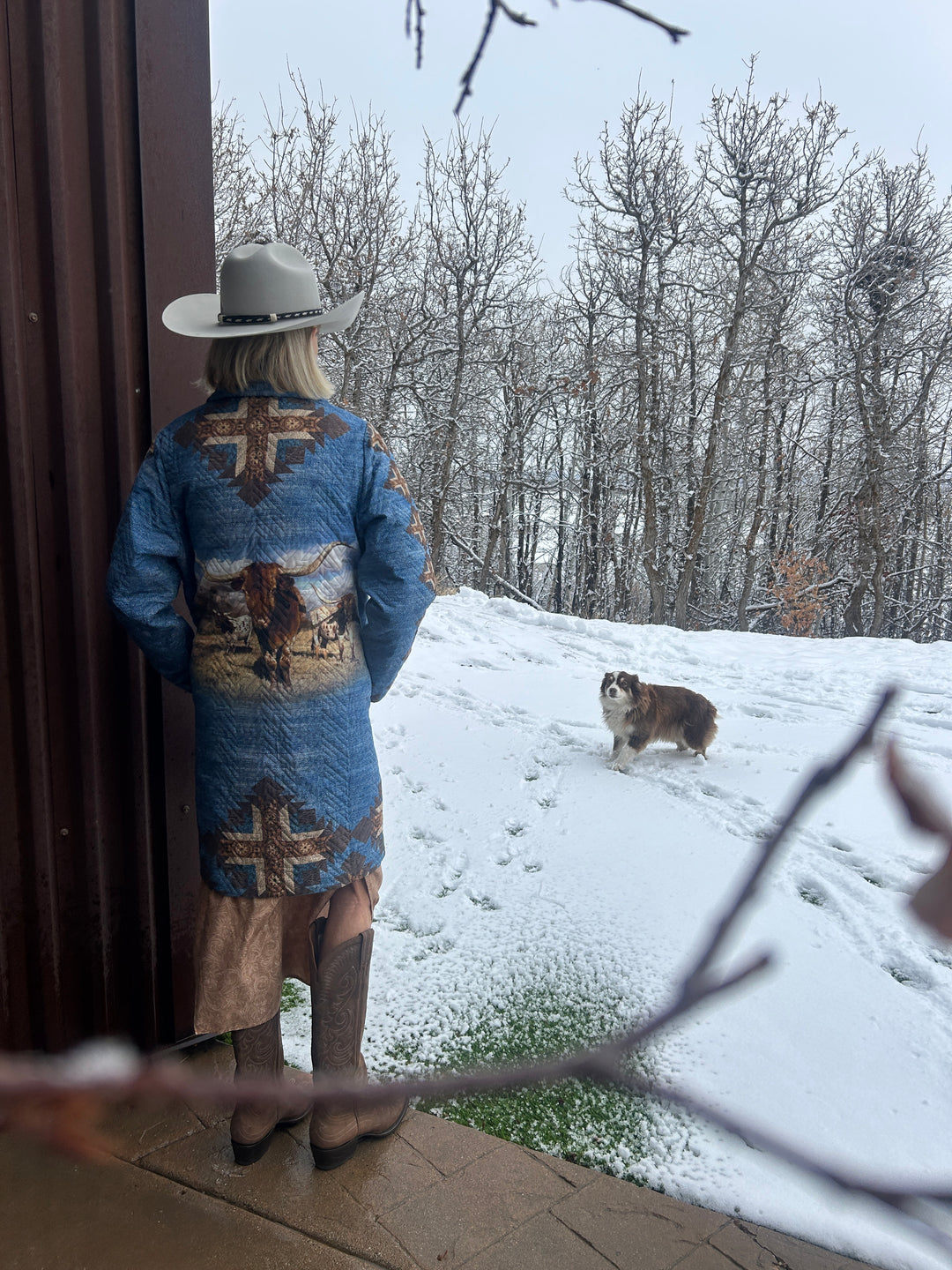 LovLei Ranch Texas Longhorn Duster Quilted Jacket