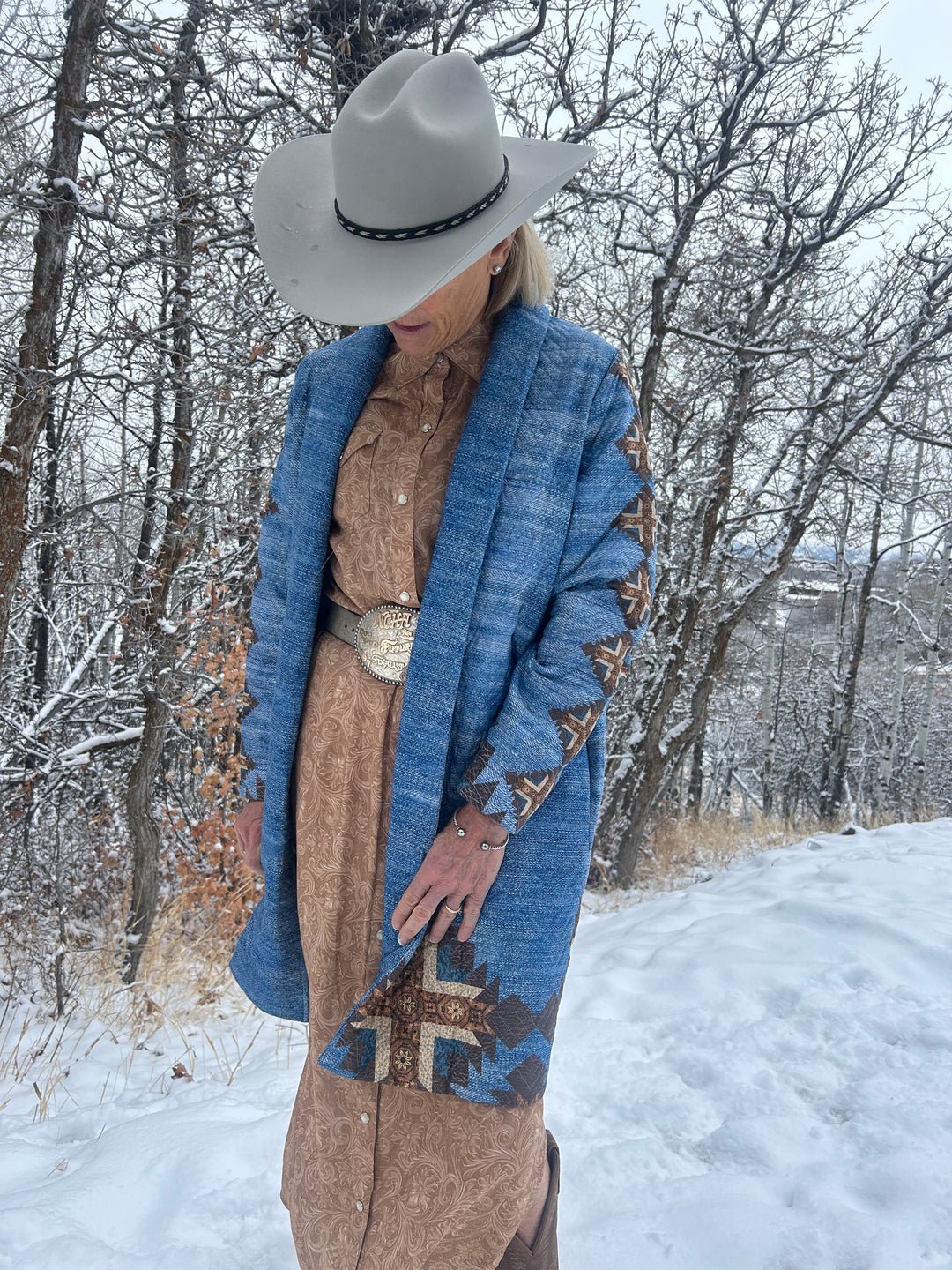 LovLei Ranch Texas Longhorn Duster Quilted Jacket