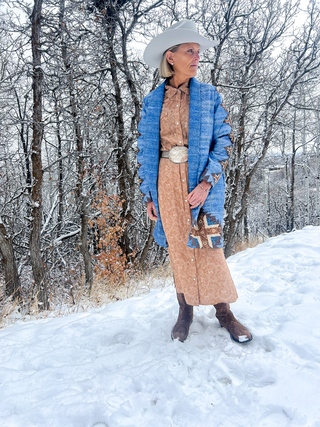 LovLei Ranch Texas Longhorn Duster Quilted Jacket