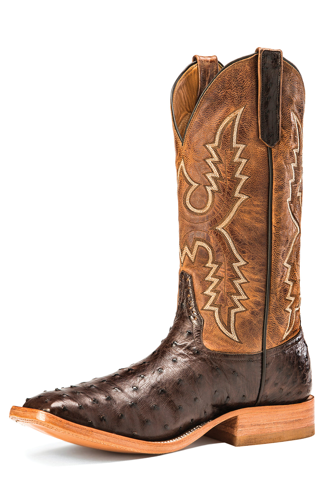 Men's Rios of Mercedes Nicotine Full Quill Ostrich with 13" Tan Mad Cat Tops - R9014