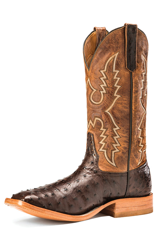 Men's Rios of Mercedes Nicotine Full Quill Ostrich with 13" Tan Mad Cat Tops - R9014