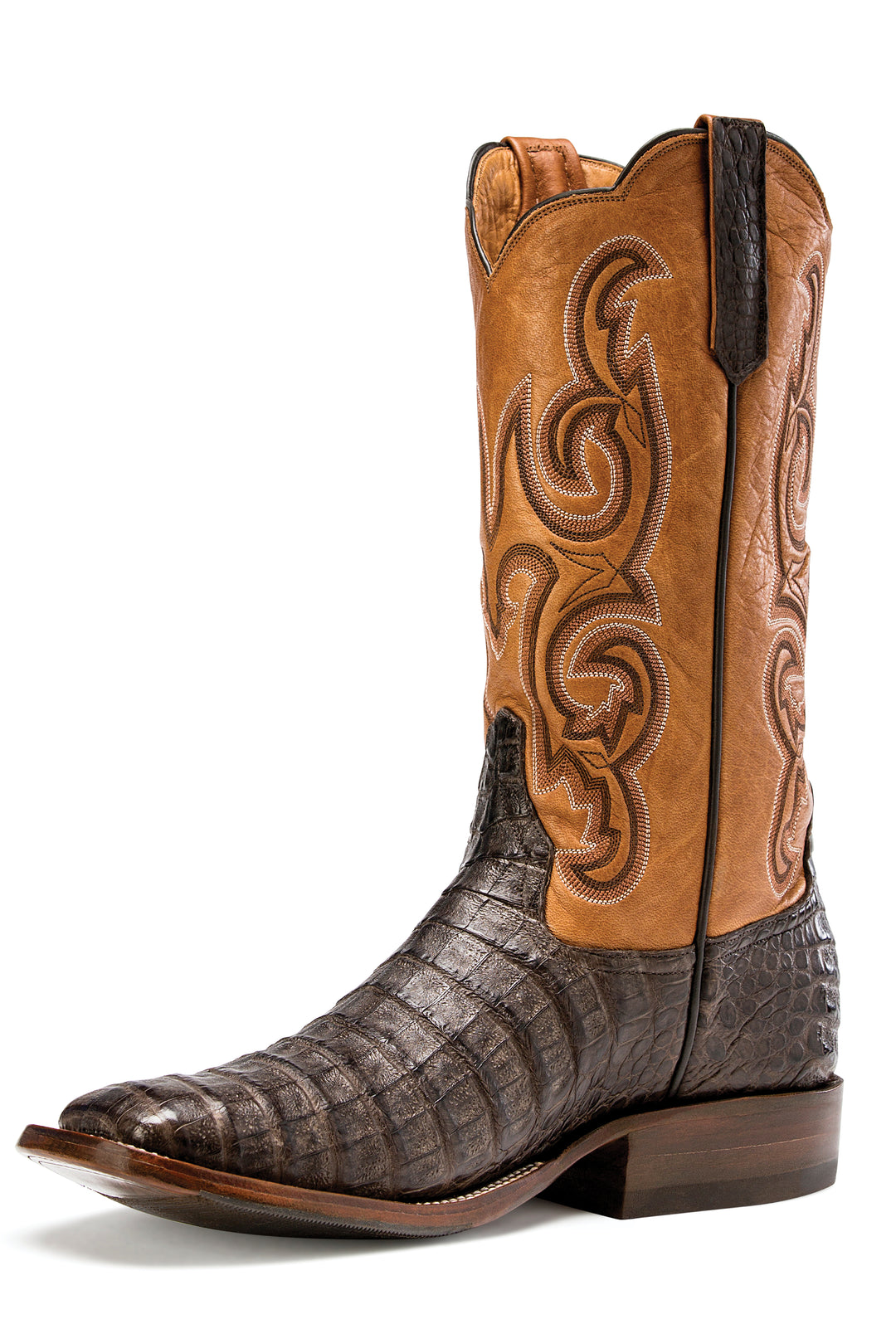 Men's Rios of Merceds Chocolate Caiman Belly with 13" Toast Remuda Tops - R9018