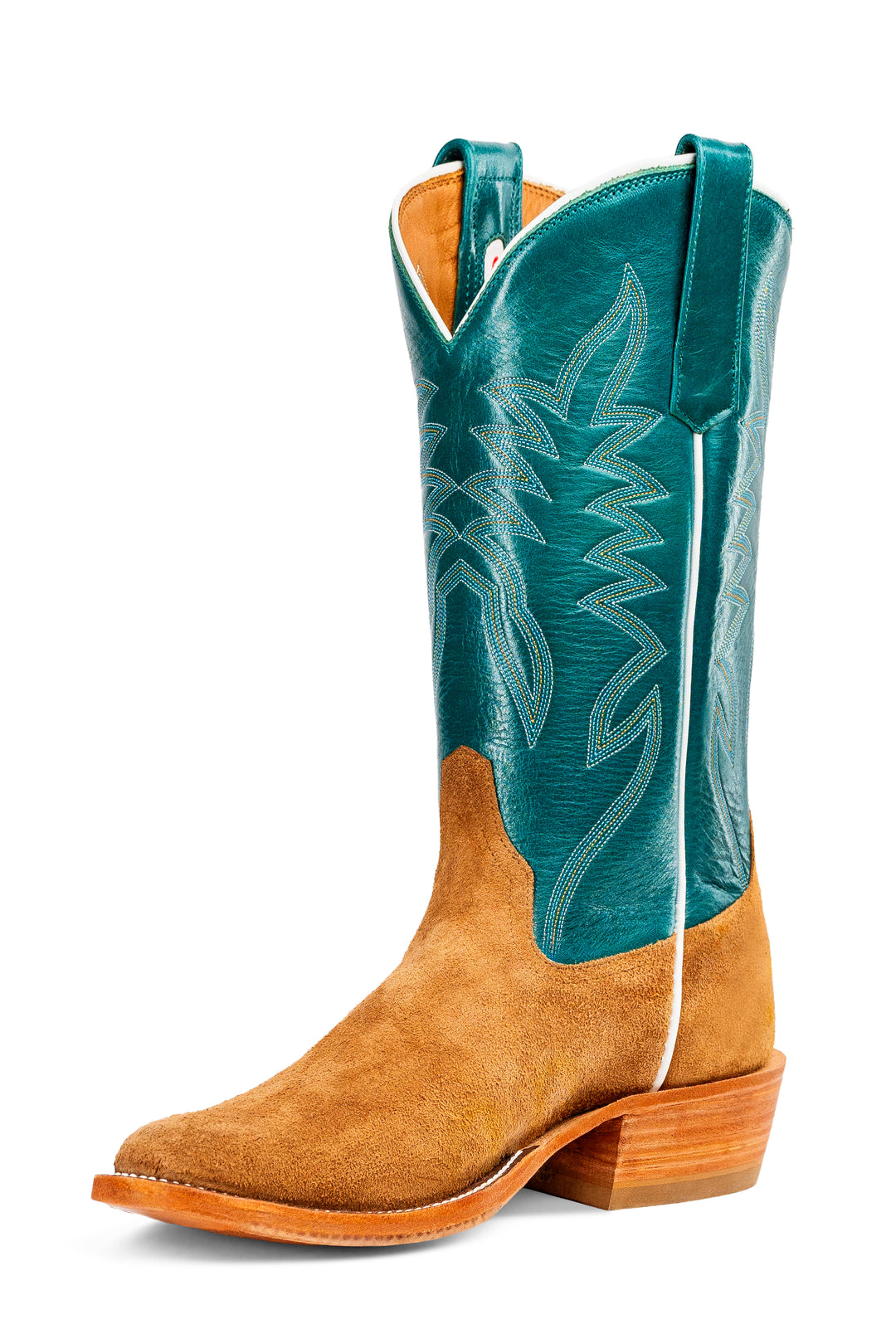 Men's Rios of Mercedes Reversed Bull Tan Shrunken Shoulder with 13"Turquoise Califeino Tops - R9037