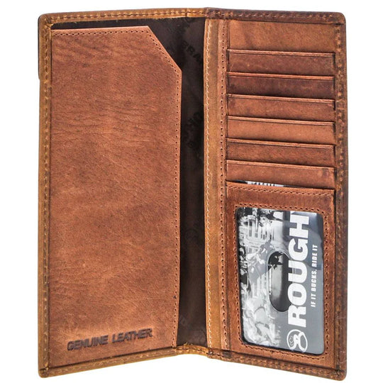 Hooey "Canyon" Rodeo Roughy Wallet Distressed Tan/Brown Leather - RW008-TNBR