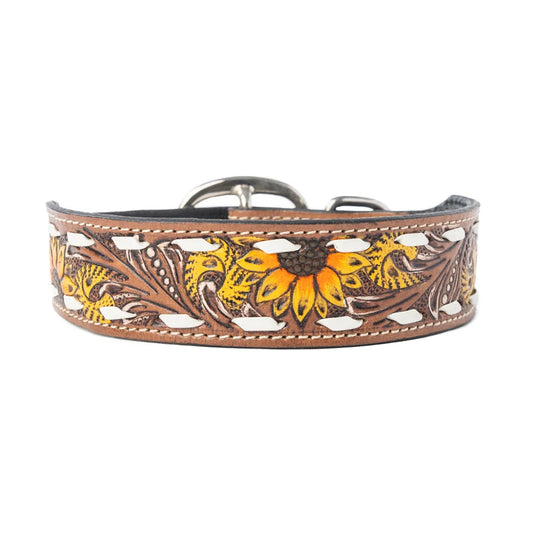 Myra Prairie Sunflower Trail Dog Collar in Sandstone - S-13333