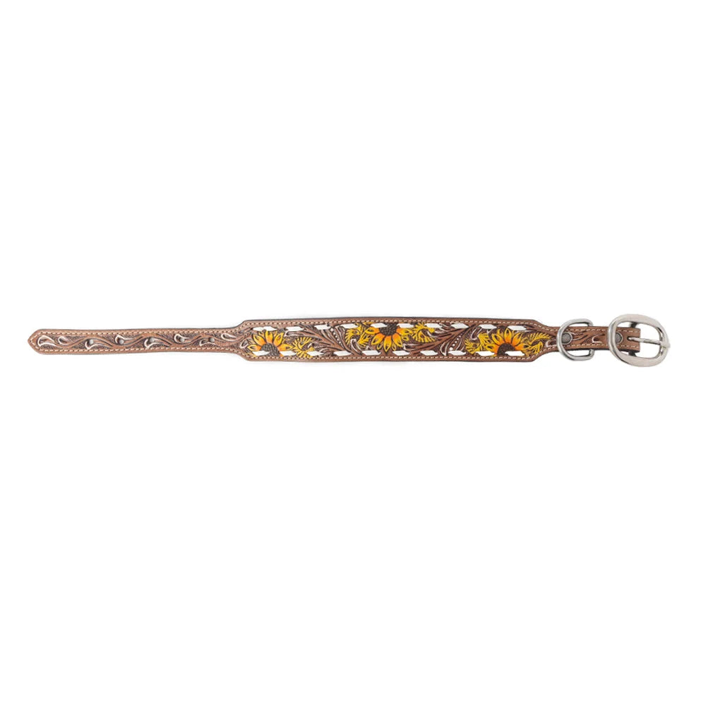 Myra Prairie Sunflower Trail Dog Collar in Sandstone - S-13333