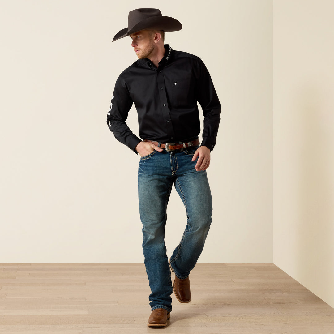 Team Logo Black Twill Classic Fit Shirt - 10017497
