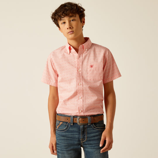 Boy's Ariat Kamden Classic Fit Short Sleeve Shirt - 10048663