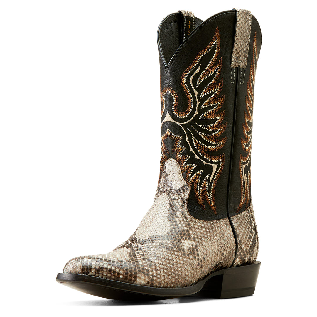 Men's Ariat "Slick" R Toe Natural Python with Luxe Black Tops - 10047082