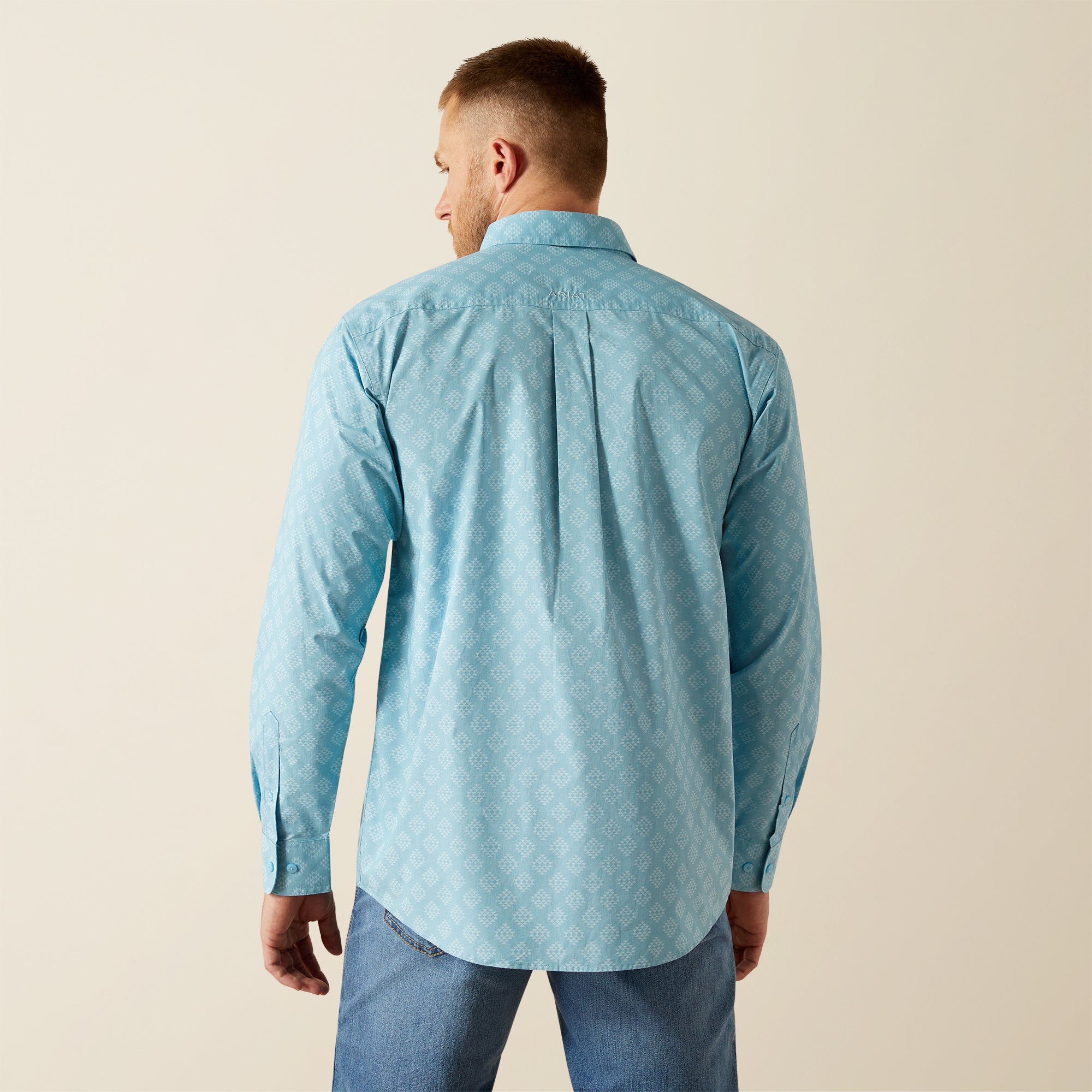 Men's Ariat Garmon Long Sleeve Turquoise Shirt - 10054645