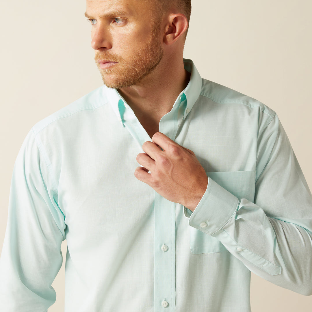 Men's Ariat Solid Mint Slub Classic Fit Shirt - 10055116