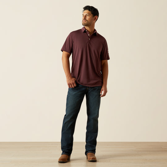Men's Ariat Team Logo Malbec Polo - 10058736