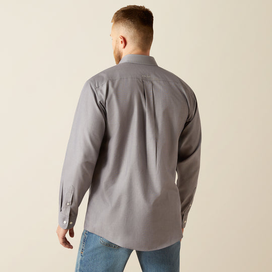 Men's Ariat Wrinkle Free Solid Grey Shirt - 10058804