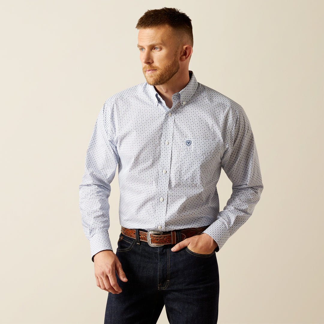 Men's Ariat Wrinkle Free Danny Classic Fit Blue Shirt - 10058988