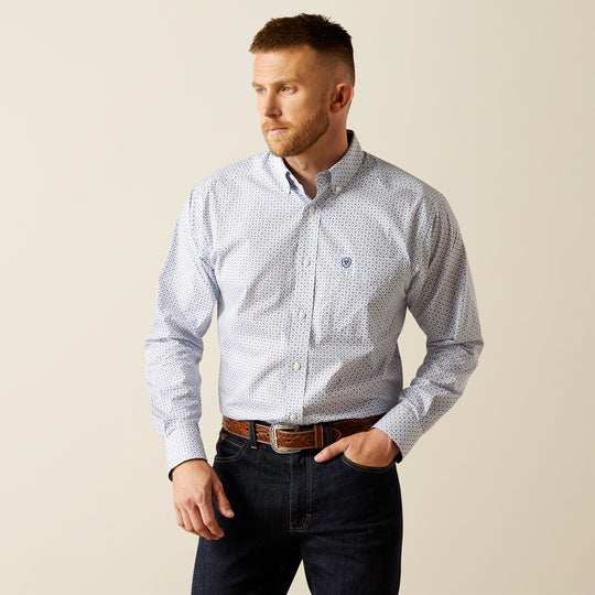 Men's Ariat Wrinkle Free Danny Classic Fit Blue Shirt - 10058988