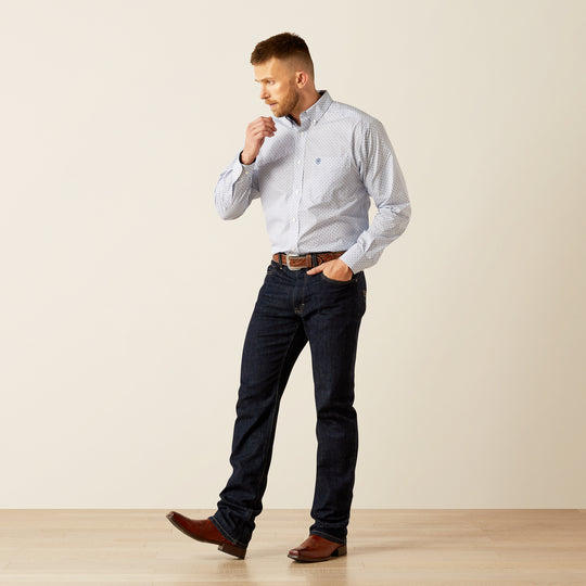 Men's Ariat Wrinkle Free Danny Classic Fit Blue Shirt - 10058988