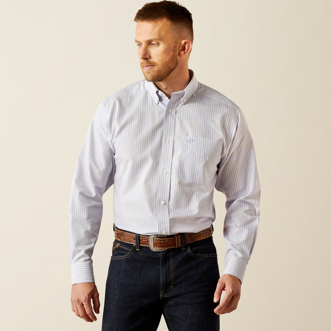 Men's Ariat Wrinkle Free Don Classic Fit Blue Shirt - 10058956