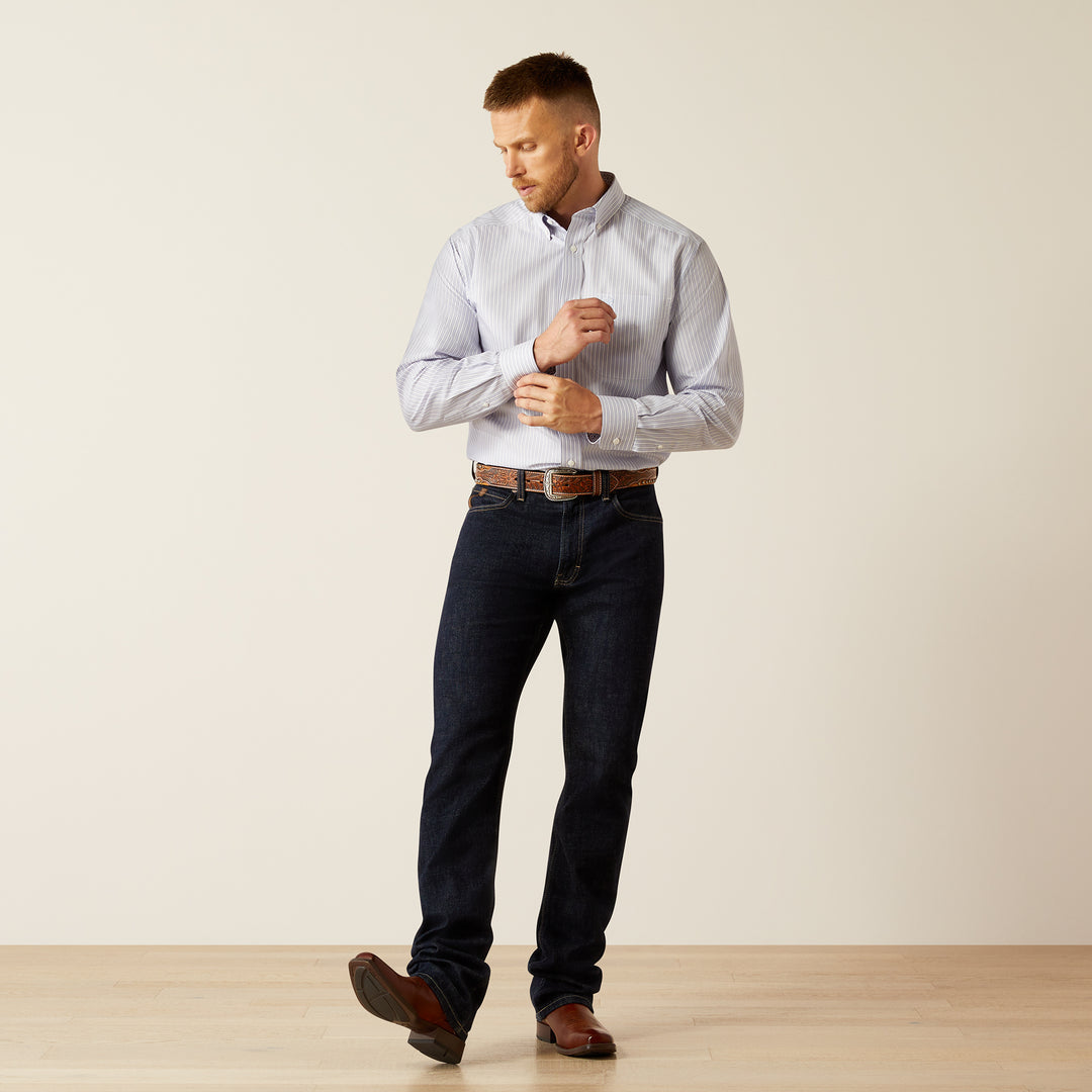 Men's Ariat Wrinkle Free Don Classic Fit Blue Shirt - 10058956