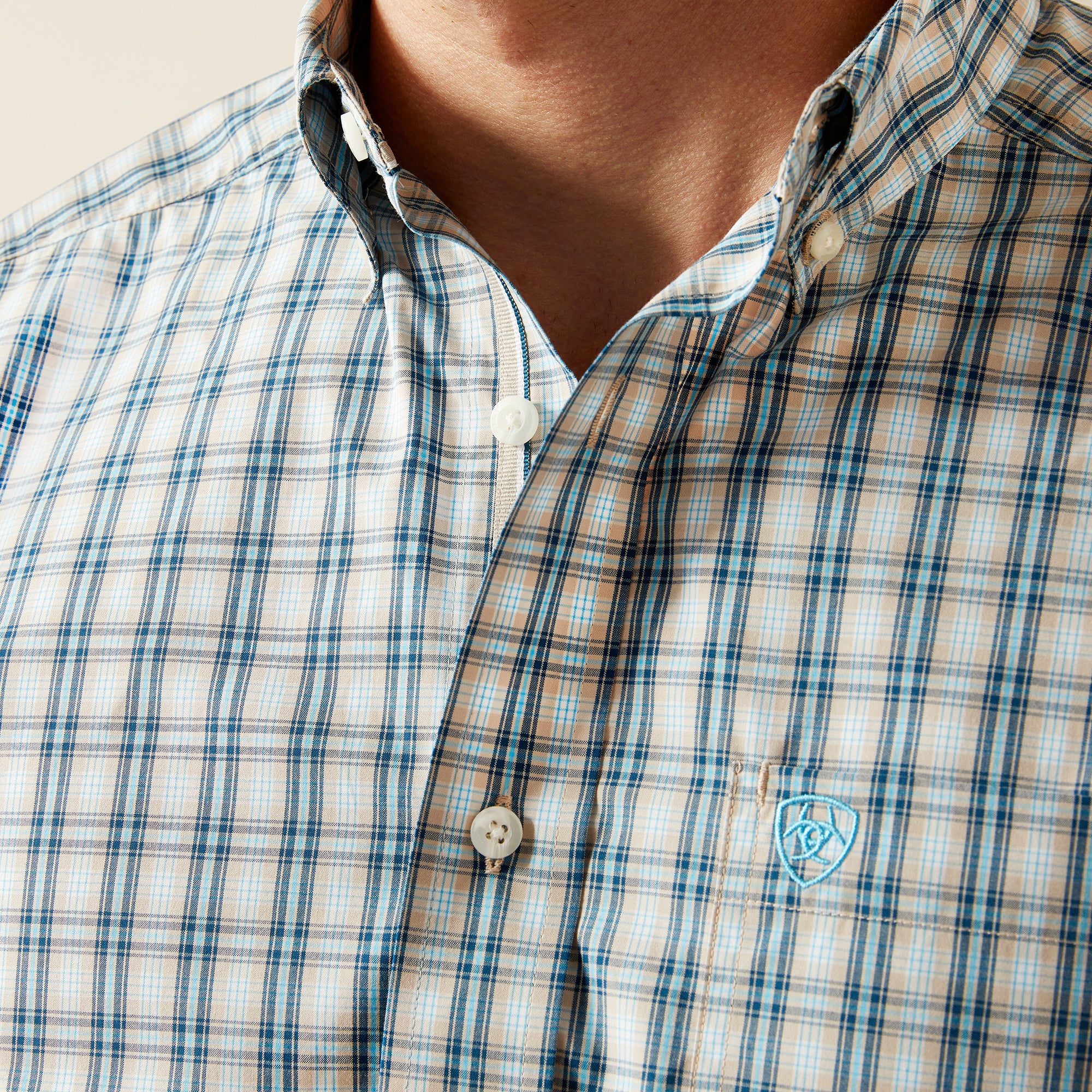 Men's Ariat Pro Series Shelton Classic Fit Kahki Shirt
