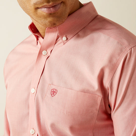 Men's Ariat Wrinkle Free Solid Fitted Shirt - 10059156