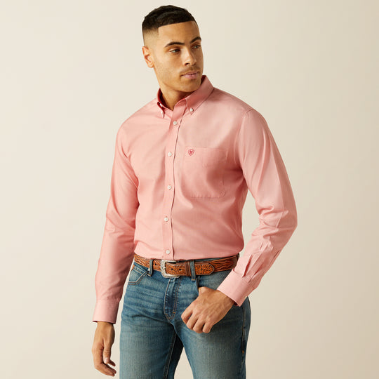 Men's Ariat Wrinkle Free Solid Fitted Shirt - 10059156